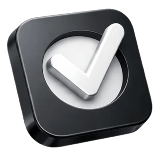 3D tick icon indicating approval on the Drake Fundelis about page